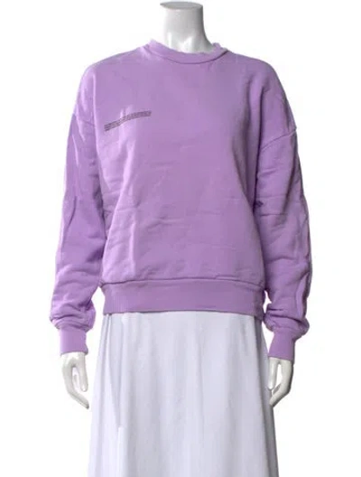 Pre-owned Pangaia Crew Neck Long Sleeve Sweatshirt In Purple