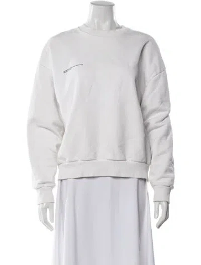 Pre-owned Pangaia Crew Neck Long Sleeve Sweatshirt In White
