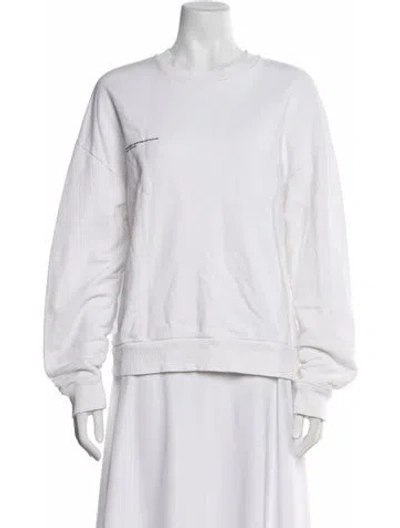 Pre-owned Pangaia Crew Neck Long Sleeve Sweatshirt In White