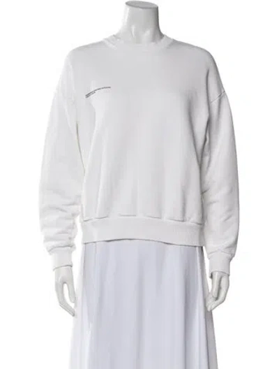 Pre-owned Pangaia Crew Neck Long Sleeve Sweatshirt In White
