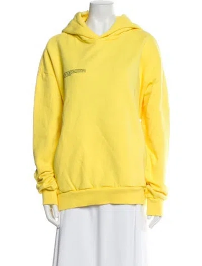 Pre-owned Pangaia Crew Neck Long Sleeve Sweatshirt In Yellow