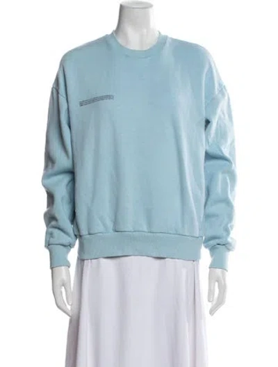 Pre-owned Pangaia Crew Neck Long Sleeve Top In Blue