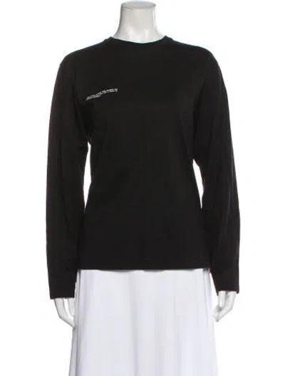 Pre-owned Pangaia Crew Neck Long Sleeve T-shirt In Black