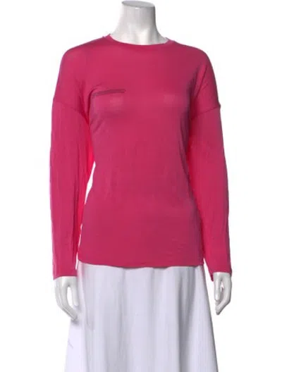 Pre-owned Pangaia Crew Neck Long Sleeve T-shirt In Pink