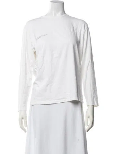 Pre-owned Pangaia Crew Neck Long Sleeve T-shirt In White