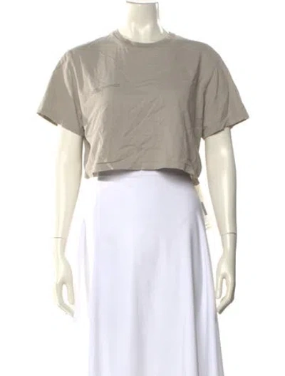 Pre-owned Pangaia Crew Neck Short Sleeve Crop Top In Neutral