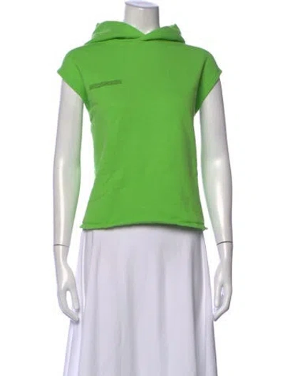 Pre-owned Pangaia Crew Neck Short Sleeve Hoodie In Green