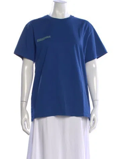 Pre-owned Pangaia Crew Neck Short Sleeve T-shirt In Blue