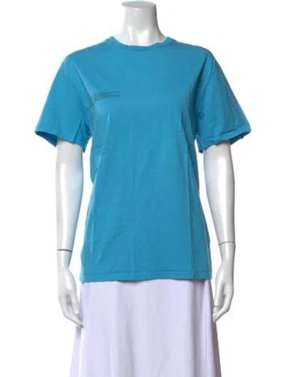 Pre-owned Pangaia Crew Neck Short Sleeve T-shirt In Blue