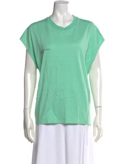 Pre-owned Pangaia Crew Neck Short Sleeve T-shirt In Green