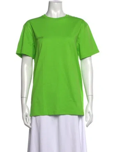 Pre-owned Pangaia Crew Neck Short Sleeve T-shirt In Green