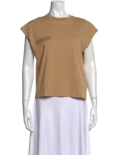 Pre-owned Pangaia Crew Neck Short Sleeve T-shirt In Neutral