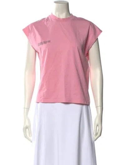 Pre-owned Pangaia Crew Neck Short Sleeve T-shirt In Pink
