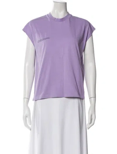 Pre-owned Pangaia Crew Neck Short Sleeve T-shirt In Purple