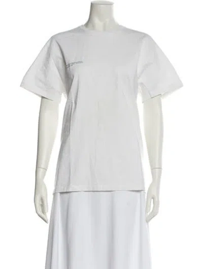 Pre-owned Pangaia Crew Neck Short Sleeve T-shirt In White
