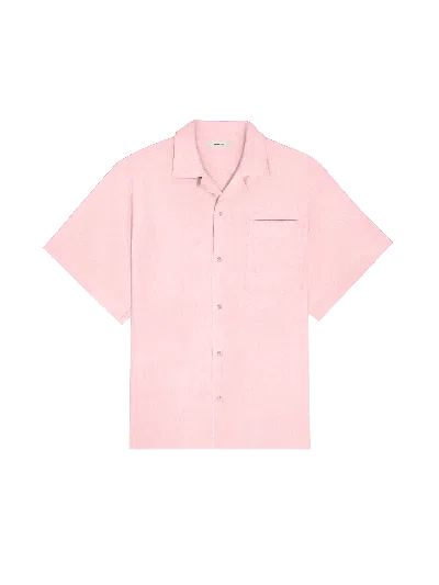 Pangaia Dna Aloe Linen Camp Collar Shirt In Magnolia Pink