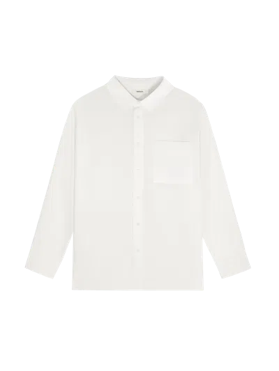 Pangaia Dna Aloe Linen Collared Long Sleeve Shirt In Off-white
