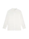 Pangaia Womens Dna Aloe Linen Mandarin Collar Long Sleeve Shirt In Off-white