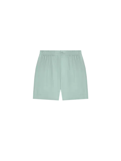 Pangaia Dna Aloe Linen Mid Length Shorts In Eucalyptus Blue