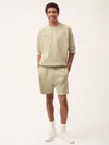 Pangaia Mens Dna Double Jersey Panelled Shorts In Neutral