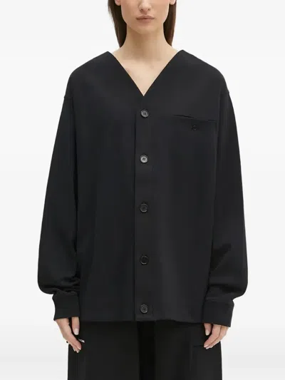 Pangaia Dna V-neck Shirt Jacket In Black