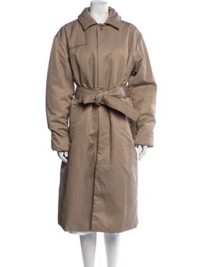 Pre-owned Pangaia Down Coat In Neutrals
