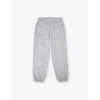 Pangaia Grey Marl Drawstring-waistband Text-print Organic Cotton-jersey Jogging Bottoms 3-12 Y In Grey Marl