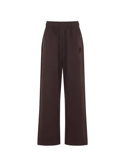 Pangaia Cotton Straight-leg Wide-leg Track Trousers In Brown