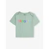 Pangaia Eucalyptus Blue 365 Crewneck Cotton-jersey T-shirt 0 In Green