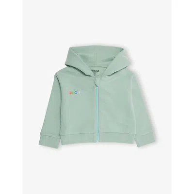 Pangaia Babies' Eucalyptus Blue 365 Zipped Cotton-jersey Hoody 0 In Green