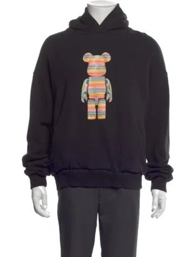 Pre-owned Pangaia Graphic Print Crew Neck Hoodie In Black