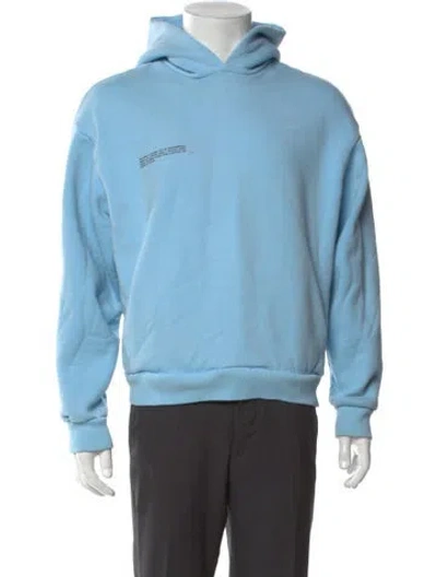 Pre-owned Pangaia Graphic Print Crew Neck Hoodie In Blue
