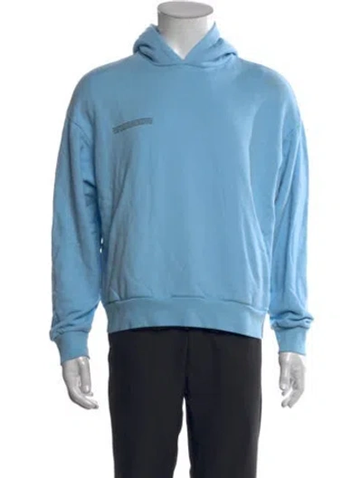 Pre-owned Pangaia Graphic Print Crew Neck Hoodie In Blue