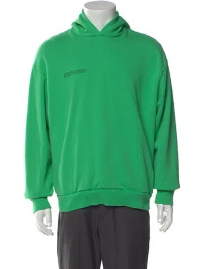 Pre-owned Pangaia Graphic Print Crew Neck Hoodie In Green