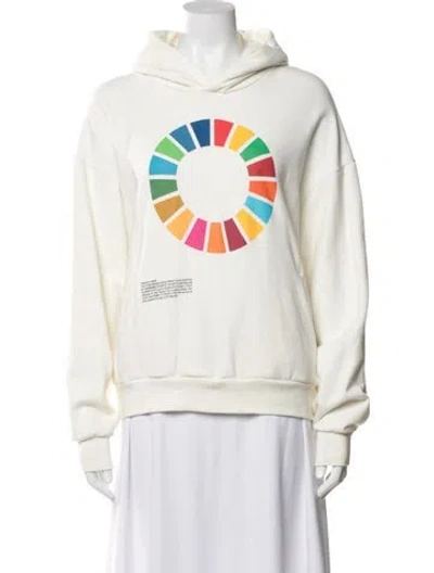 Pre-owned Pangaia Graphic Print Crew Neck Hoodie In Neutral