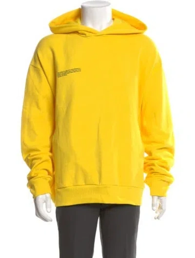 Pre-owned Pangaia Graphic Print Crew Neck Hoodie W/ Tags In Yellow