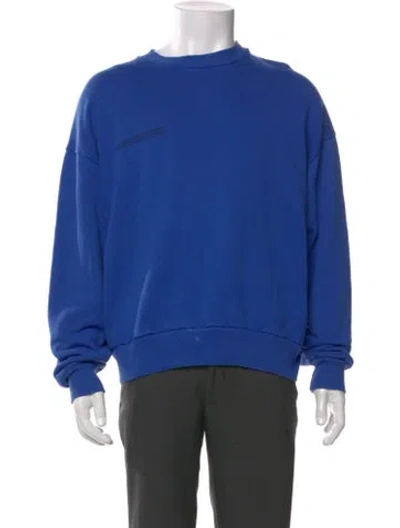 Pre-owned Pangaia Graphic Print Crew Neck Sweatshirt In Blue