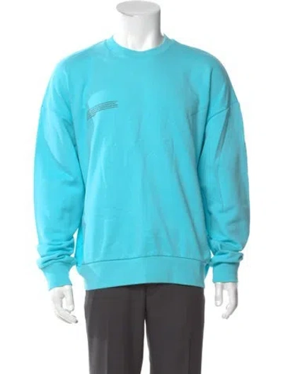 Pre-owned Pangaia Graphic Print Crew Neck Sweatshirt In Blue