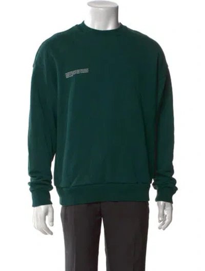 Pre-owned Pangaia Graphic Print Crew Neck Sweatshirt In Green