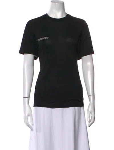 Pre-owned Pangaia Graphic Print Crew Neck T-shirt In Black