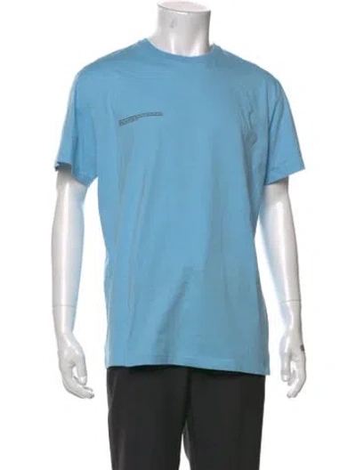 Pre-owned Pangaia Graphic Print Crew Neck T-shirt In Blue