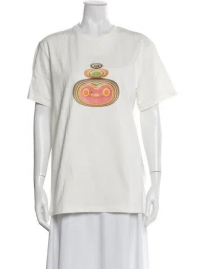 Pre-owned Pangaia Graphic Print Crew Neck T-shirt In Neutral