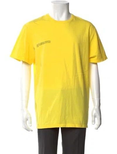 Pre-owned Pangaia Graphic Print Crew Neck T-shirt W/ Tags In Yellow
