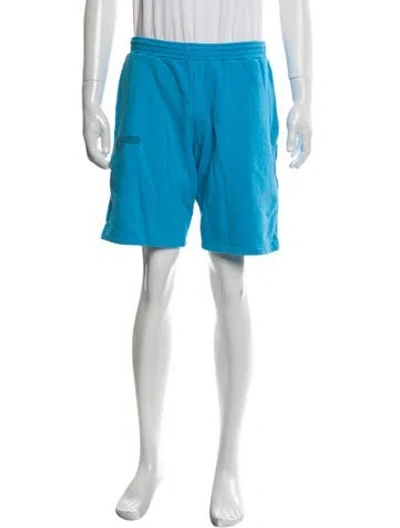 Pre-owned Pangaia Graphic Print Jogger Shorts In Blue