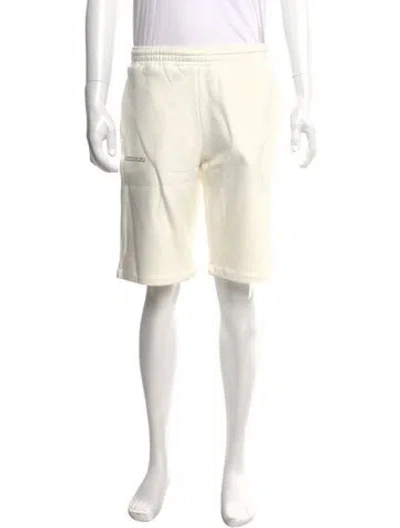 Pre-owned Pangaia Graphic Print Jogger Shorts In White