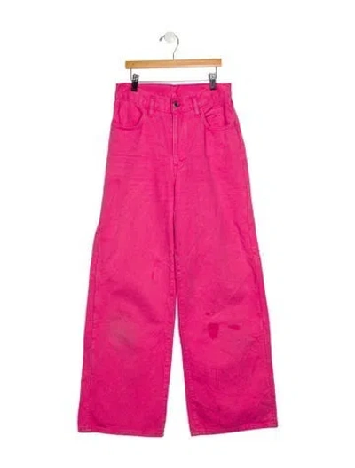 Pre-owned Pangaia High-rise Wide Leg Jeans In Pink