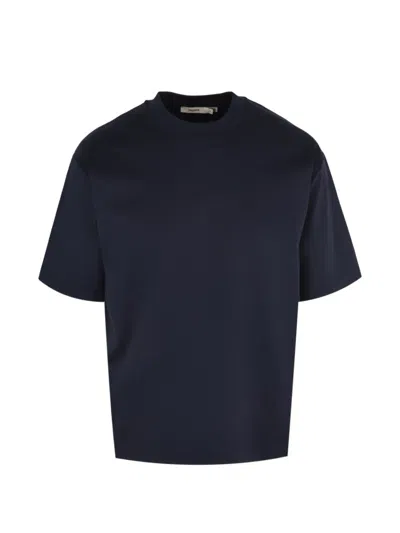 Pangaia Interlock-detail Oversized T-shirt In Blue