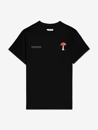 Pangaia Kids 365 Midweight Mushroom T-shirt In Black