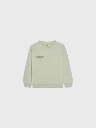 Pangaia Kids' Midweight Sweatshirt—iron Fade In Green