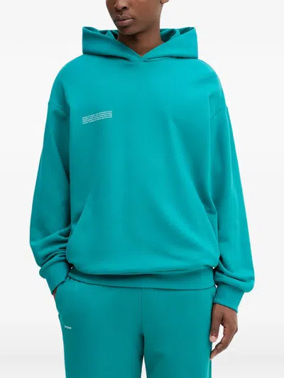 Pangaia Logo-detail Long-sleeve Hoodie In Green